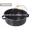 enamel handle and stainless steel rack of carbon steel enamel roast pot